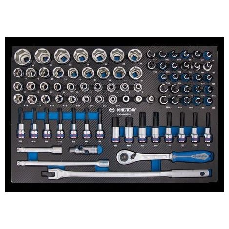 KING TONY - Module mousse + PP 84 pièces douilles 1/2" et accessoires (1/2)