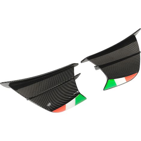 Ailerons de Moto, Becquet pour Aile de Carénage de Moto Aileron Latéral de 2 Pièces Ailerons Latéraux d'Aile de Carénages Ailettes Adaptés pour 400 250 Z900 Z1000 (Motif en Fibre de Carbone (1/5)