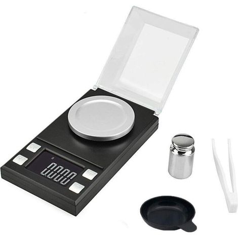 Balance Numérique, Balance de Poche avec Ecran LCD, Balance Electronique 0.001-50g avec Balance Haute Précision, Mini Balance Intelligente Portable Milligram avec Fonction de Tare et De calibrage (1/5)