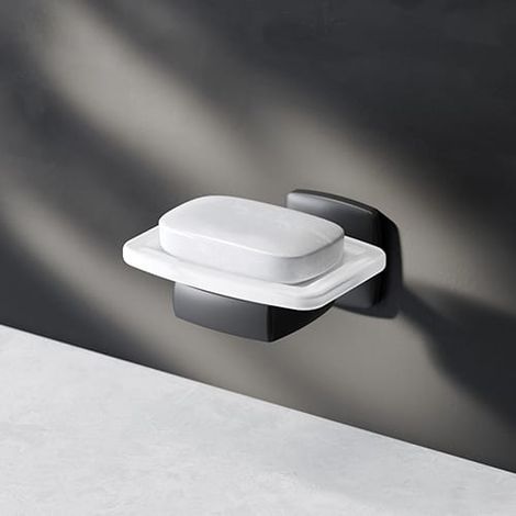 Porte-savon en verre avec support mural (1/5)