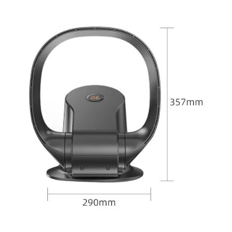 Ventilateur domestique sans pales (noir) 2026, silencieux et économe en énergie, avec télécommande, grand angle de réglage du flux d'air et système anti-pincement. (1/5)