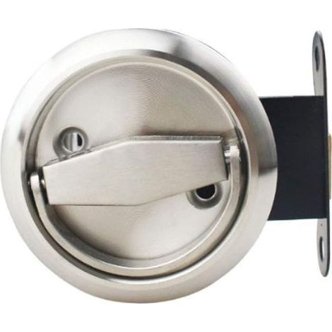 Serrure de porte coulissante ronde en acier inoxydable 304 pour chambre, cuisine, salle de bain, buanderie (1/5)