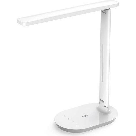 Lampe de Bureau à LED, Lampe de Table avec 3 Niveaux de Luminosité et 3 Modes de Couleurs Réglable, Lampe de Chevet à Commande Tactile pour Travail Lecture (Noir) [Classe énergétique A+]-Fei Yu (1/4)