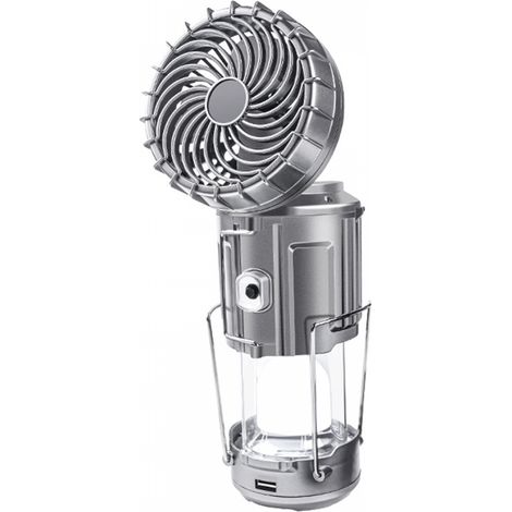 Ventilateur de camping portable SAYTAY avec lumières, ventilateur solaire rechargeable avec lampe torche, pour la maison, le bureau, les voyages, le camping et la randonnée ST-001 (1/5)