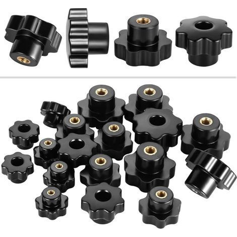 Lot de 30 boutons de serrage en forme d'étoile en plastique M4 M6 M8 (1/5)