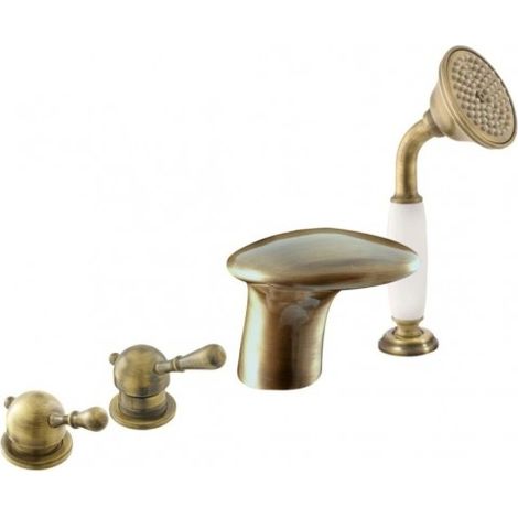 Mélangeur baignoire avec cascade haut LABE 4 trous en laiton (1/4)
