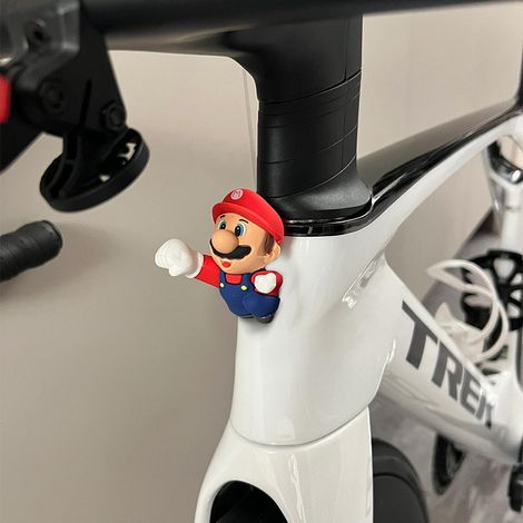 3D Mario Cute Stuffed Toy / Motorcycle, Bike, Scooter, Car Dashboard Decor – Self-Adhesive Backing for Easy Mounting