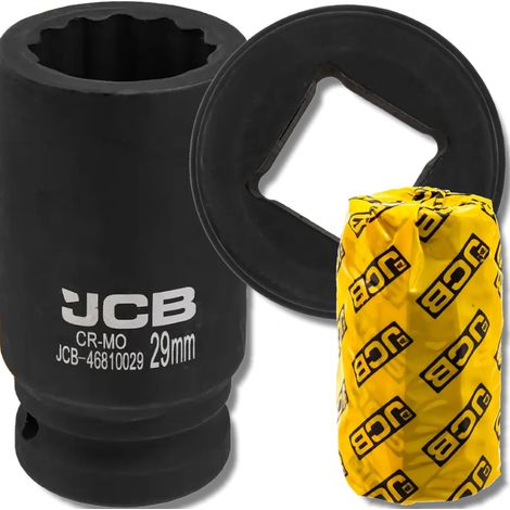 Chiave a bussola a impatto profonda JCB da 3/4" in acciaio Cr-Mo a 12 punte da 29 mm