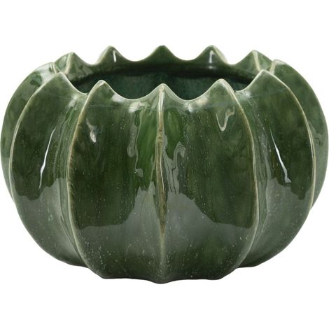 Cache-pot en céramique verte, diam. 22x13,5 cm – Cactus (1/5)