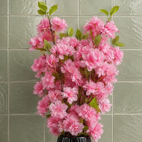 Pack of 6 x 100cm Pink Artificial Blossom Stem - Premium Quality (1/5)