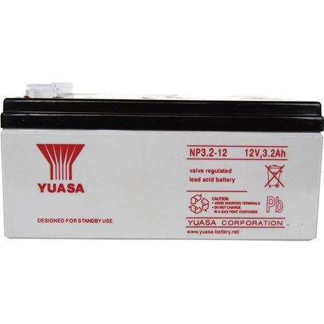 Yuasa NP3.2-12 Batería AGM 12 V 3.2 Ah Sin Mantenimiento