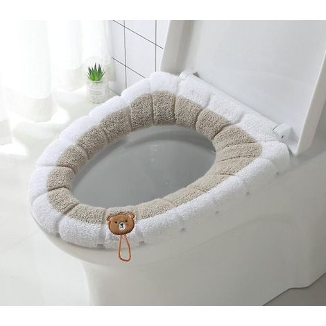 Ensemble de 5 coussins de siège de toilette universels imperméables et lavables, couleur kaki, avec boucle de suspension (1/5)