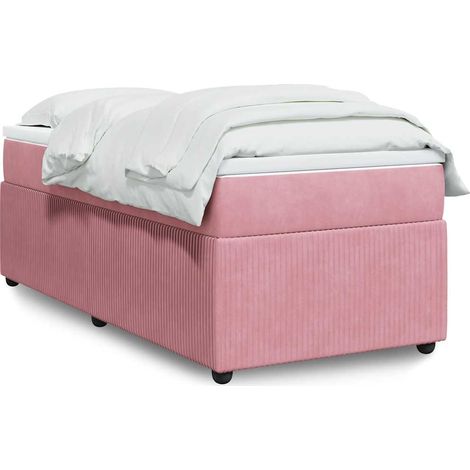 Boxspringbett mit Matratze Rosa 100x200 cm Samt
