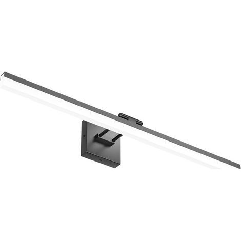 Lampe Miroir LED 9W, Lampe Miroir Salle De Bain Blanc Froid 6000K Éclairage Avant Miroir 40cm Éclairage Armoire Salle De Bain 720LM Lampe Murale Miroir Led Noir(Pas D'interrupteur) (1/4)