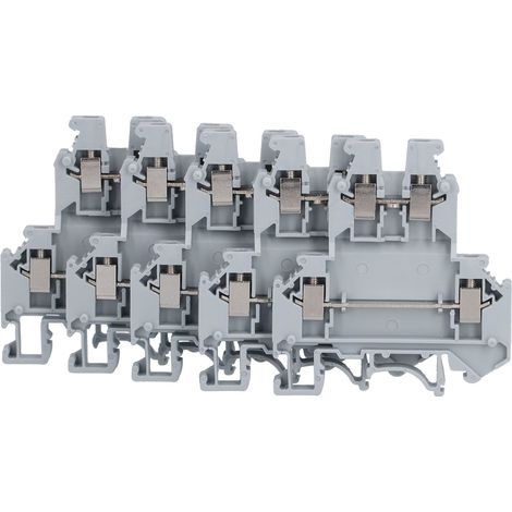 Lot de 100 borniers de jonction 2 niveaux 2 entrées 2 sorties 32A 500V UKK-3 pour connexion filaire (1/5)