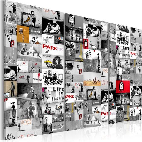 Tableau Imprimé "Street Art - Banksy III" 80 x 120 cm (1/2)