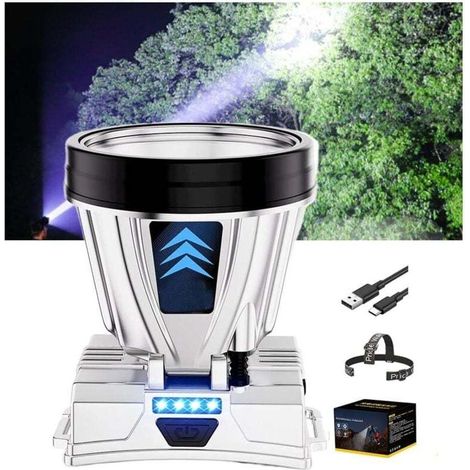Lampe Frontale LED Rechargeable 40 Lumières 3 Modes Éclairage Autonomie 2400 mAh Lumière Blanche