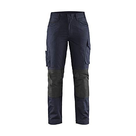 Pantaloni da lavoro maintenance stretch donna 7195 - Blu scuro/Nero 2XL - FR(50) - SE(C48) - Corti (1/3)
