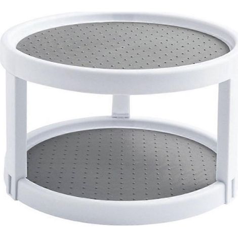 360° drehbares Gewürzregal mit zwei Ebenen, Drehteller, Gläserhalter, Organizer-Regal für Küche, Vorratsschrank und Küchenschrank