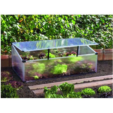 Mini serre de jardin Feronia 0,60 m² en polycarbonate 4 mm et toit ouvrant (1/3)
