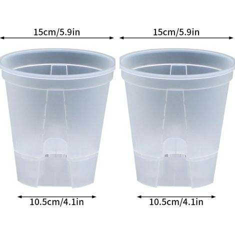 (S19, comme illustré) Pot à arrosage automatique pour orchidées, pots de fleurs transparents pour plantes, pot de jardin paresseux, pot respirant pour racines d'orchidées (1/4)