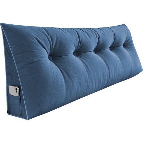 Keilförmiges Lesekissen, Dreieckiges Keilkissen, Sofakissen, Positionierungsstütze, weich und bequem – Blau, 160 cm (1/5)