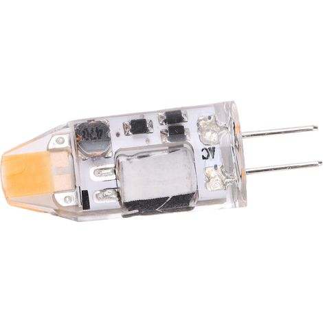 Ampoule LED G4 2W 300LM à broches, non dimmable, pour lustre et applique, AC/DC 12V, blanc chaud 2700K-3100K, 5 pièces (1/5)