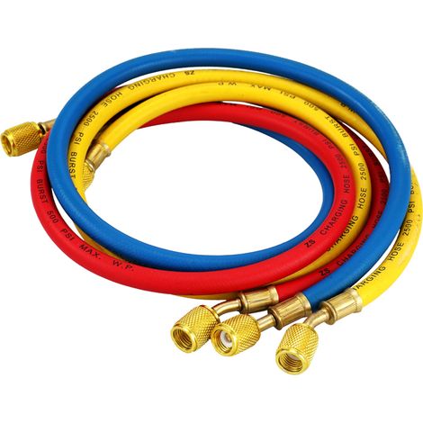 Manomètre de remplissage pour climatisation avec tuyaux de charge pour réfrigérant R12, R22, R404A et R134A (1/5)