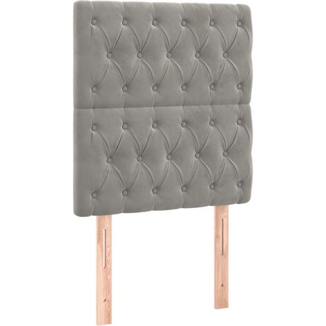 Maison Exclusive - Cabecero de terciopelo gris claro 80x7x118/128 (1/5)