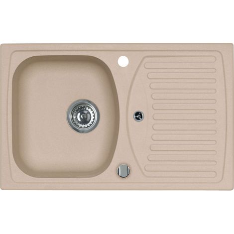 Alveus Record - Granit-Spüle 78x48 cm, mit Ablaufsystembedienung, beige 1130330