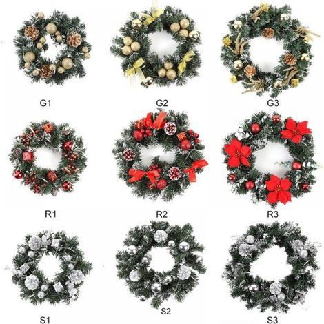 Guirlande De Noël - Couronne De Noël Avec Lumières Led - Décoration Intérieure Et Extérieure - Pour Porte D'Entrée Ou Mur - 1 Pièce (1/5)