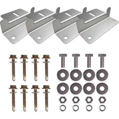 Supports en Z pour le montage de panneaux solaires Lot de 4 pour camping-cars, bateaux et installations extérieures (1/5)