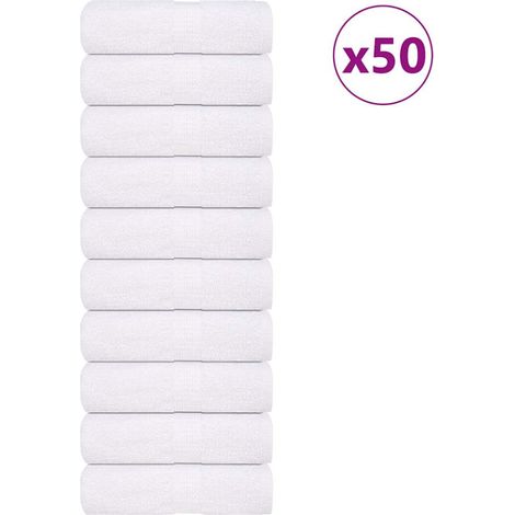Filiyano-Serviettes de toilette FROGN 50 pièces blanches 30x30 cm 360 g/m² (1/5)