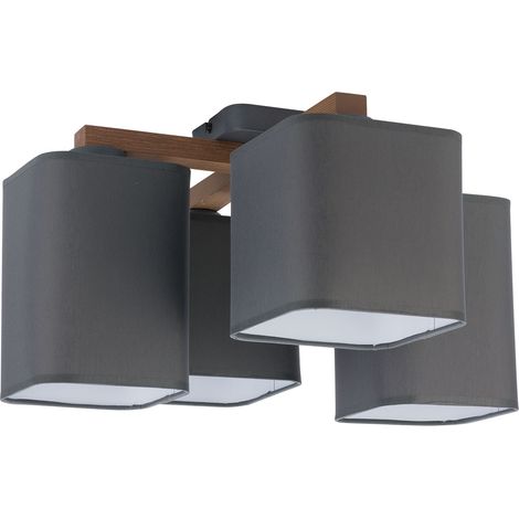 Deckenlampe IMALE in Graphit Holz Flur Leuchte
