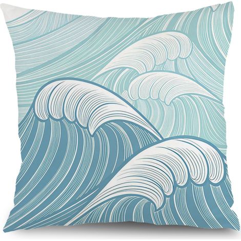 Housse de coussin motif carré, décoration canapé intérieur,45×45cm (1/5)