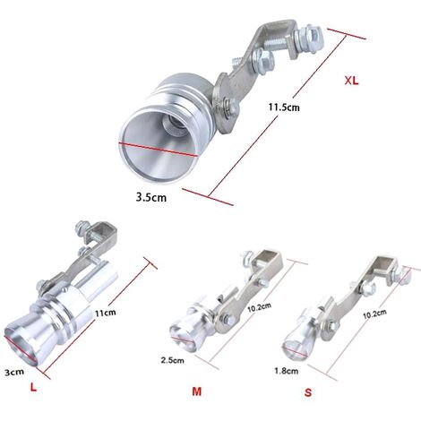 Turbo son sifflet tuyau d'échappement tuyau d'échappement BOV soupape de soufflage simulateur aluminium taille XL (1/5)