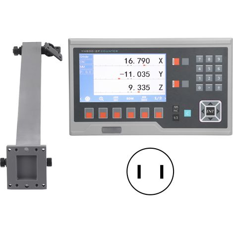 Réglette numérique LCD avec encodeur magnétique pour tour et fraiseuse, affichage digital 2 axes, AC 80-260V, prise US, mesure linéaire de précision (1/5)
