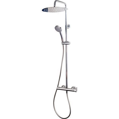 Presto Aroha 46550300 Columna ducha mezcladora rociador 300 mm inox y flexo pvc (1/2)