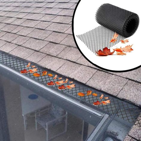 Grille de protection gouttière 6m x 15cm, 10 clous pour éviter obstructions par feuilles et débris