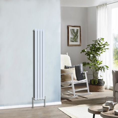 Designer Radiator 1600x272mm Single Flat Panel Vertical White (1/5)