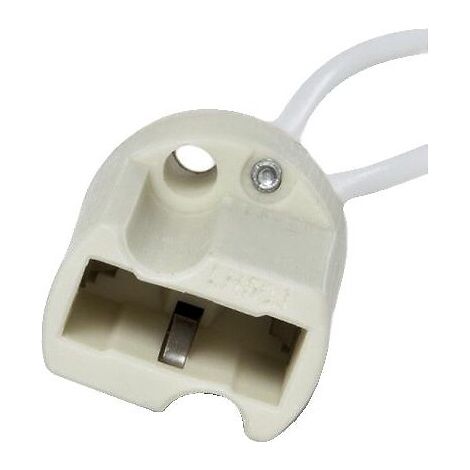 Douille G9 avec câble, 220-240 V CA, 100 W max., 2 x 0,5 mm², 12 cm, blanche