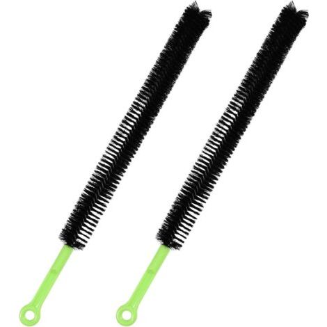 QORVA-2pcs Brosses de Vidange, Nettoyeur de Canalisations d'Évier de Salle de Bain Nylon Acier Inoxydable Nettoyeurs de Tuyaux Longs Brosse de Nettoyage d'Évier de 43,5cm
