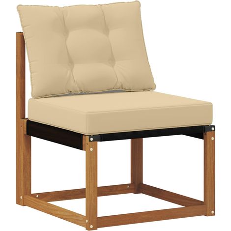 Maison Exclusive - Outdoor Mittelsofa Massivholz Akazie und Texti (1/5)