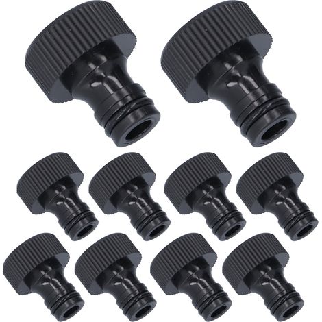 Lot de 10 adaptateurs filetés de 15 mm, raccords de tuyau en plastique résistants et étanches pour jardin et cour, filetage femelle G3/4 (1/5)