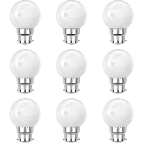 Lot de 9 ampoules Led Blanc B22 Incassables - Guirlandes guinguette - Culot baïonnette (1/5)