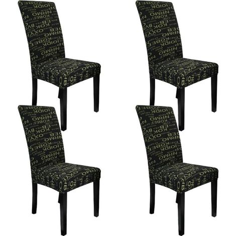 4 housses de chaise universelles extensibles et lavables en Lycra pour salle à manger (1/5)