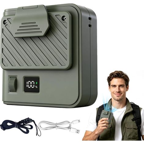 Ventilateur à pince, portable et léger, 9500 tr/min, 100 vitesses de ventilation, affichage LED, batterie 3000 mAh (1/5)