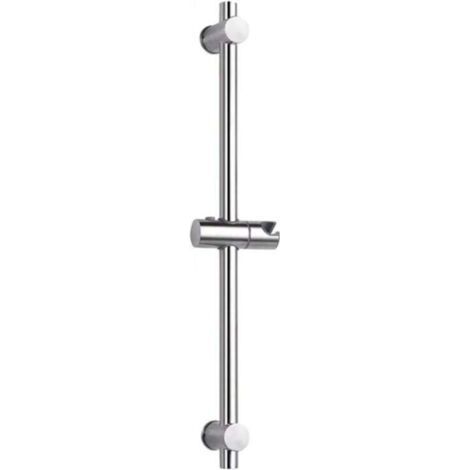 FENOPLASTICABarre de douche en acier inoxydable 304, réglable en hauteur et en inclinaison, finition acier inoxydable brossé et chrome poli, 66 cm (1/5)