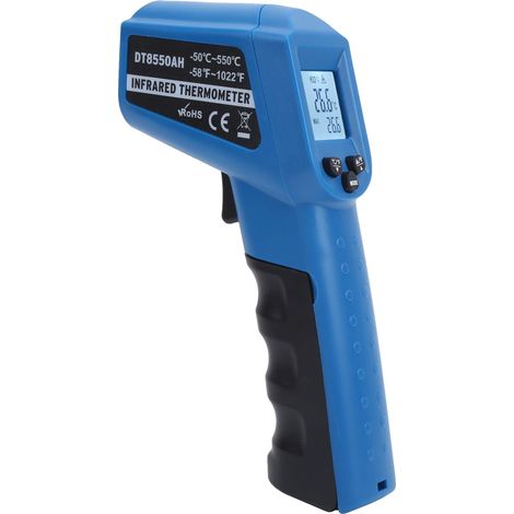 Infrarot-Thermometer, -50 °C bis 550 °C, berührungsloses Infrarot-Thermometer, tragbares industrielles digitales LCD-Temperaturmessgerät (1/5)