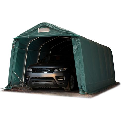 TOOLPORT 3.3x6.0 m Heavy Duty Carport PVC PVC 800 N Tent Portable Garage Storage Shelter 100% waterproof in dark green